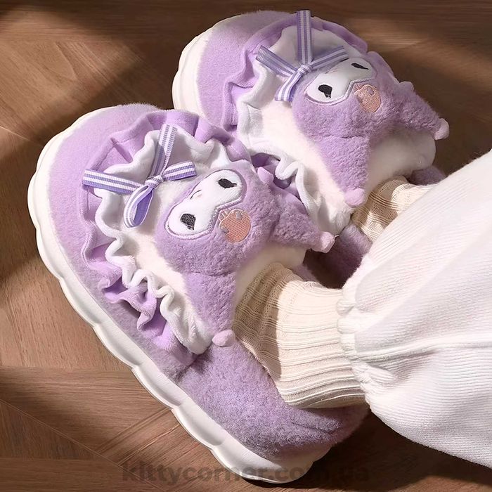 Тапочки домашні жіночі теплі капці kuromi куромі hello kitty 36-41