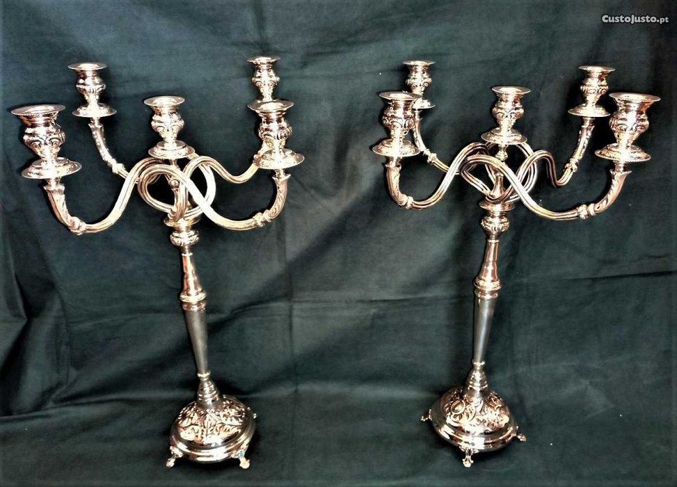 Par Candelabros Prata
