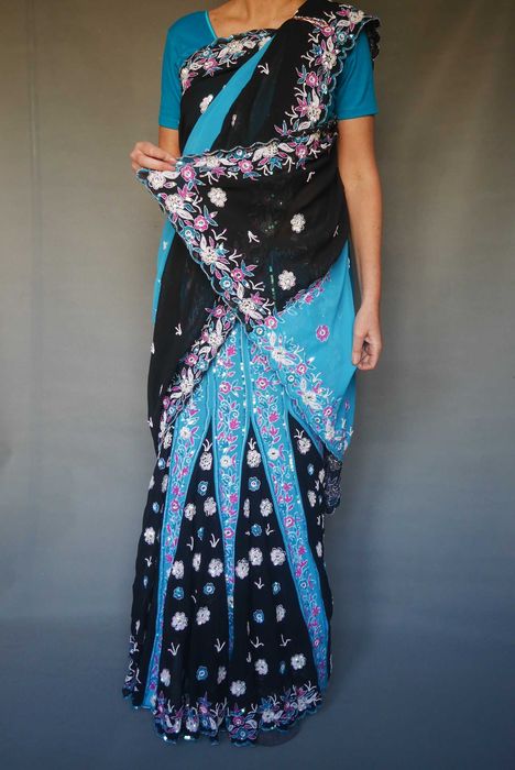 Шикарное сари индийское свадебное