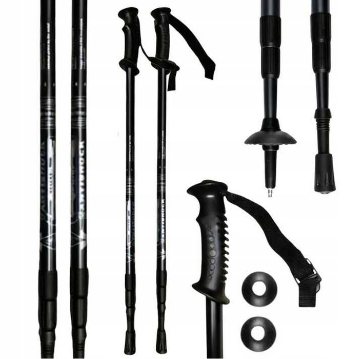 Kije Nordic Walking Teleskopowe Aluminiowe Regulowane 63-135 cm