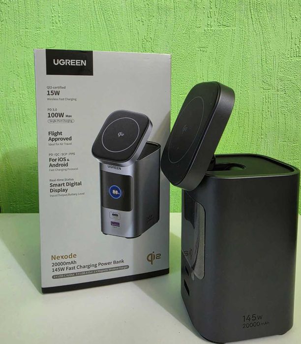 UGREEN 145W Power Bank 20000mAh Qi2 — PB771 потужний павербанк для ноутбука і смартфона
