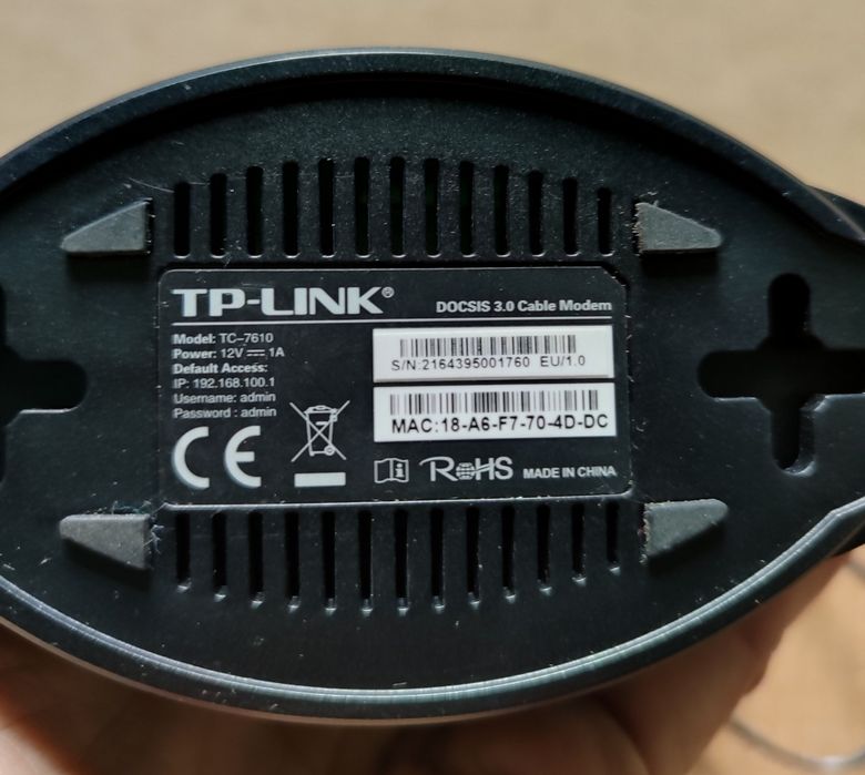 TP-Link TC-7610 Кабельный модем DOCSIS 3.0