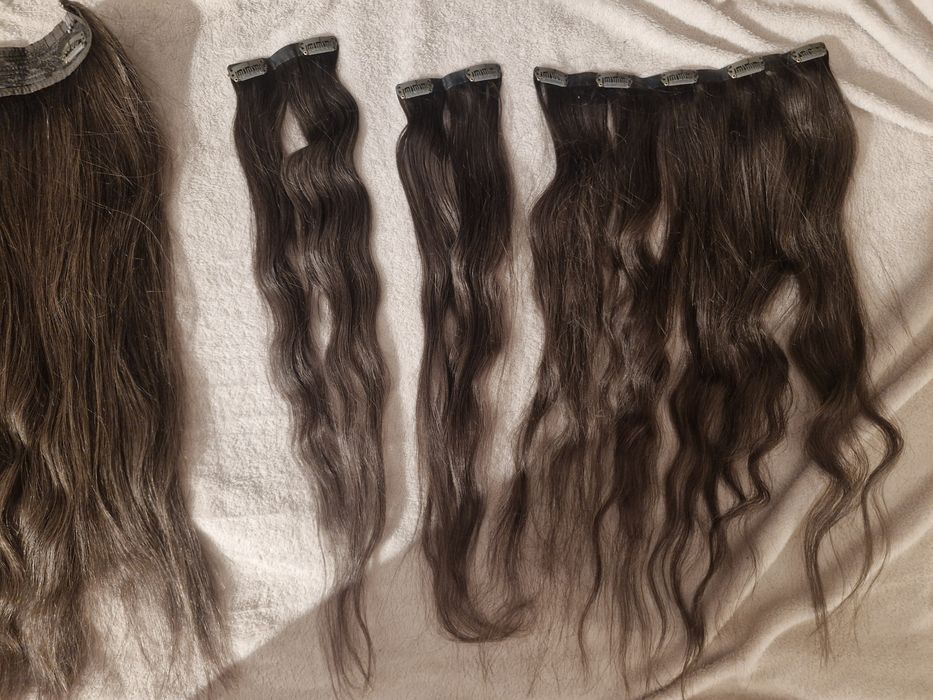 Włosy clip-in doczepiane ludzkie włosy 100%