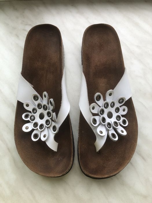 Шкіряні ортопедичні шльопанці з анатомічною устілкой Birkenstock