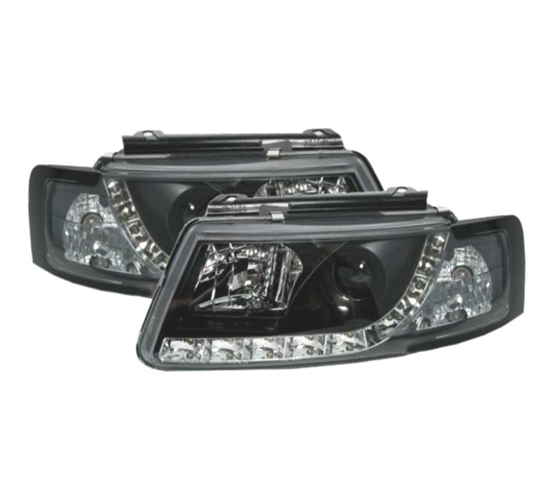 FARÓIS FERNTE LUZ DIURNA LED VOLKSWAGEN VW PASSAT 3B,96-00FUNDO PRETO
