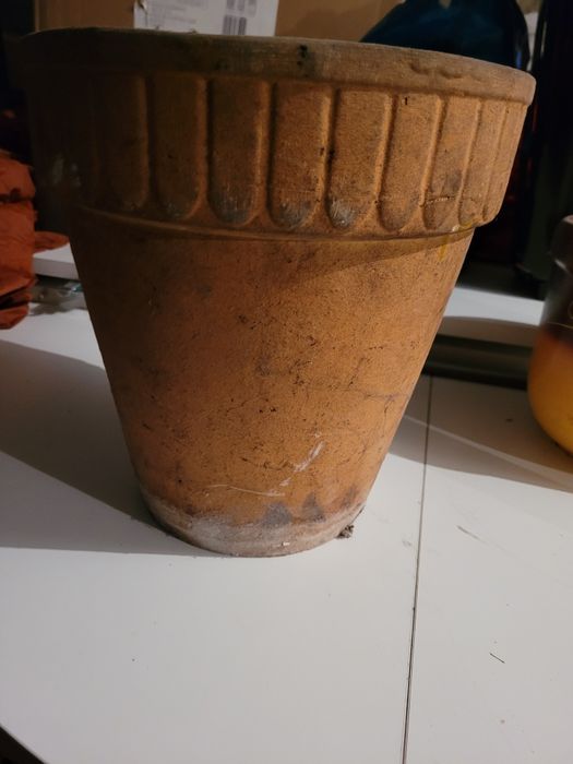 Stara donica gliniana ceramiczna fi 28 cm