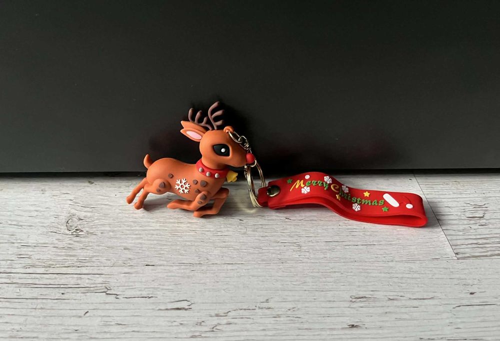 Brązowy brelok świąteczny renifer breloczek do kluczy figurka renifer
