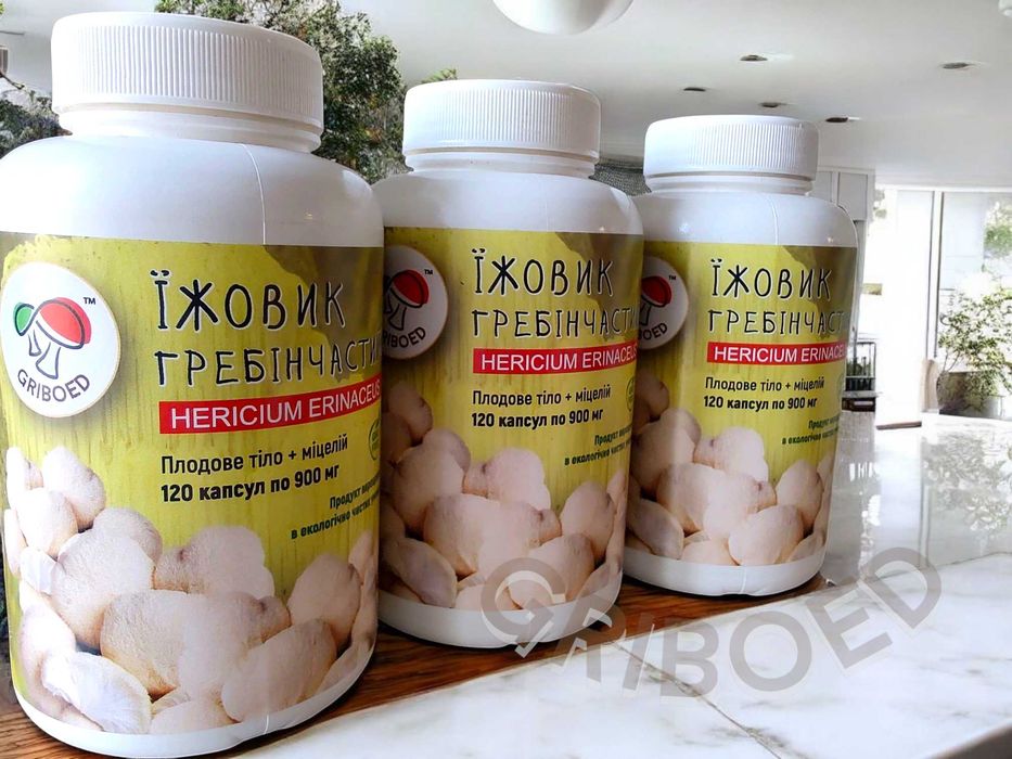 240 капсул (2 банки) ЕЖЕВИКА ГРЕБЕНЧАТОГО - двухмесячный курс!