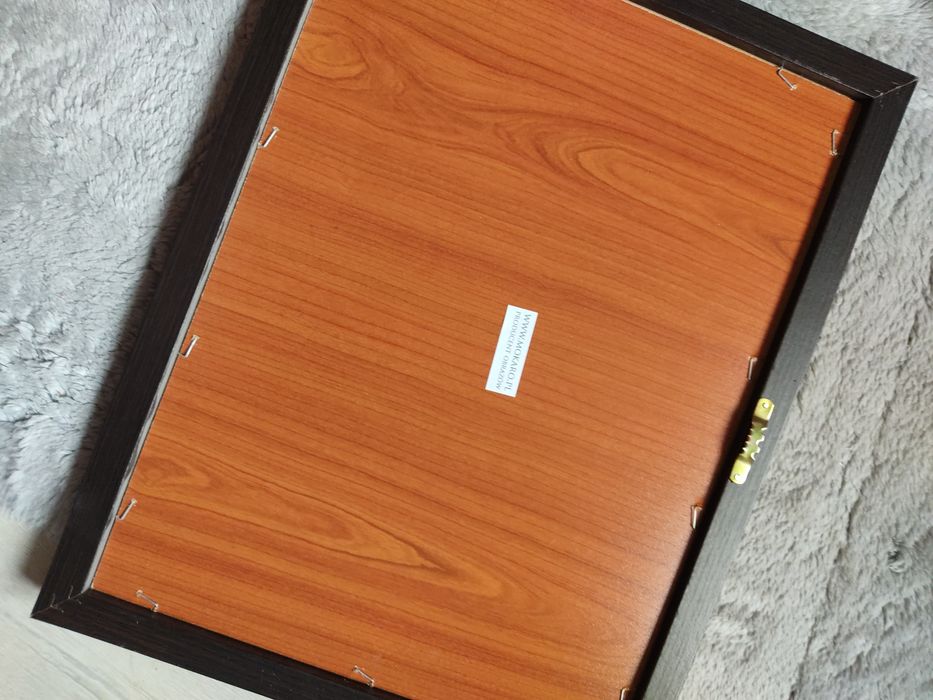 Obraz w ramie drewnianej róża 50 cm