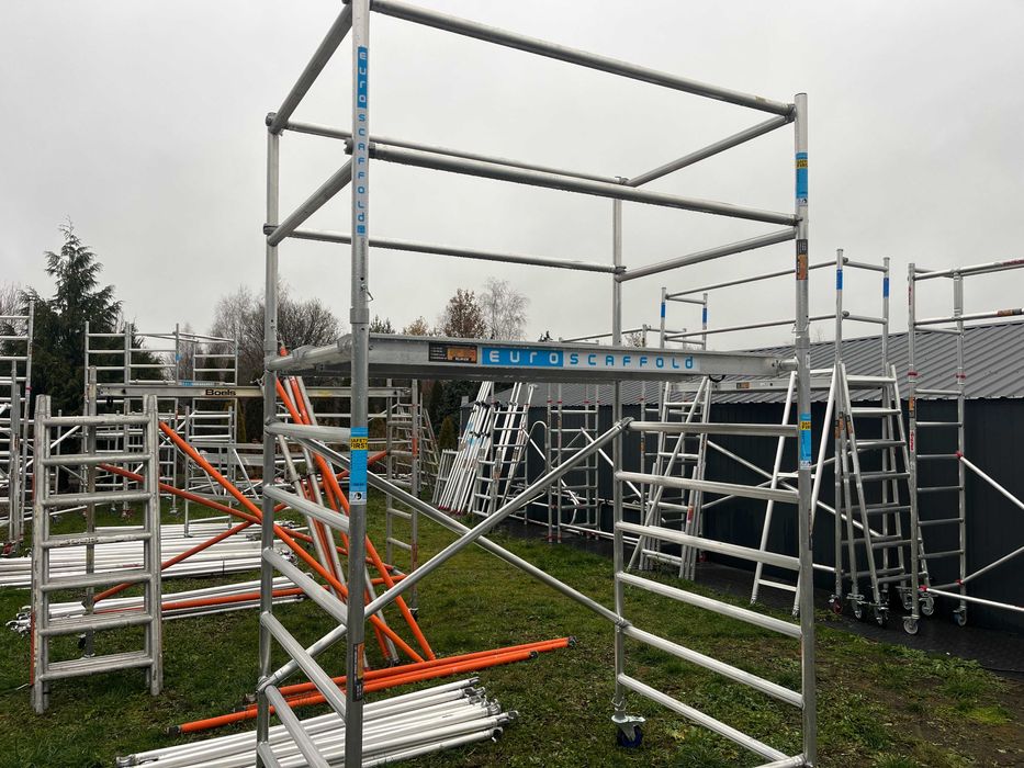 Rusztowanie Aluminiowe Jezdne Euroscaffold 1,35mx2,5m wys. 6,4m Altrex