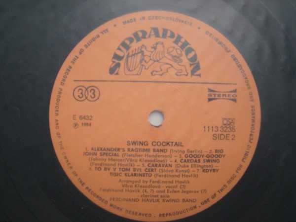 Виниловые пластинки Swing Band Ferdinanda Havlíka ‎– Swing Cocktail