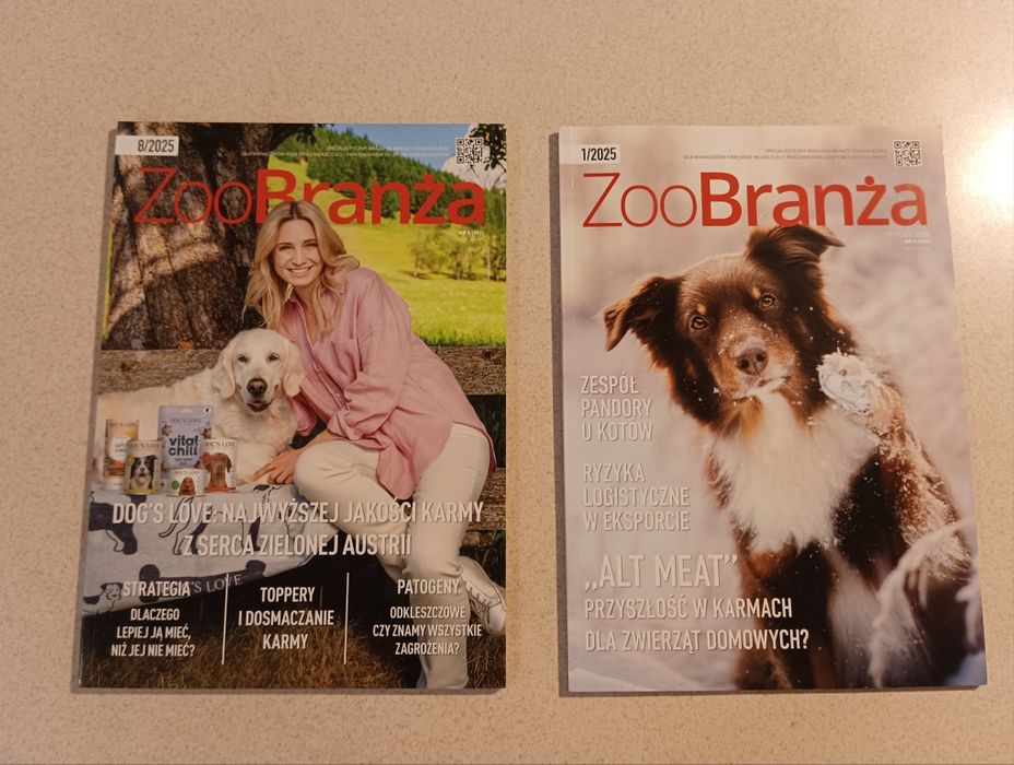2 czasopisma "Zoo Branża" nr 1/2025 i 8/2025.