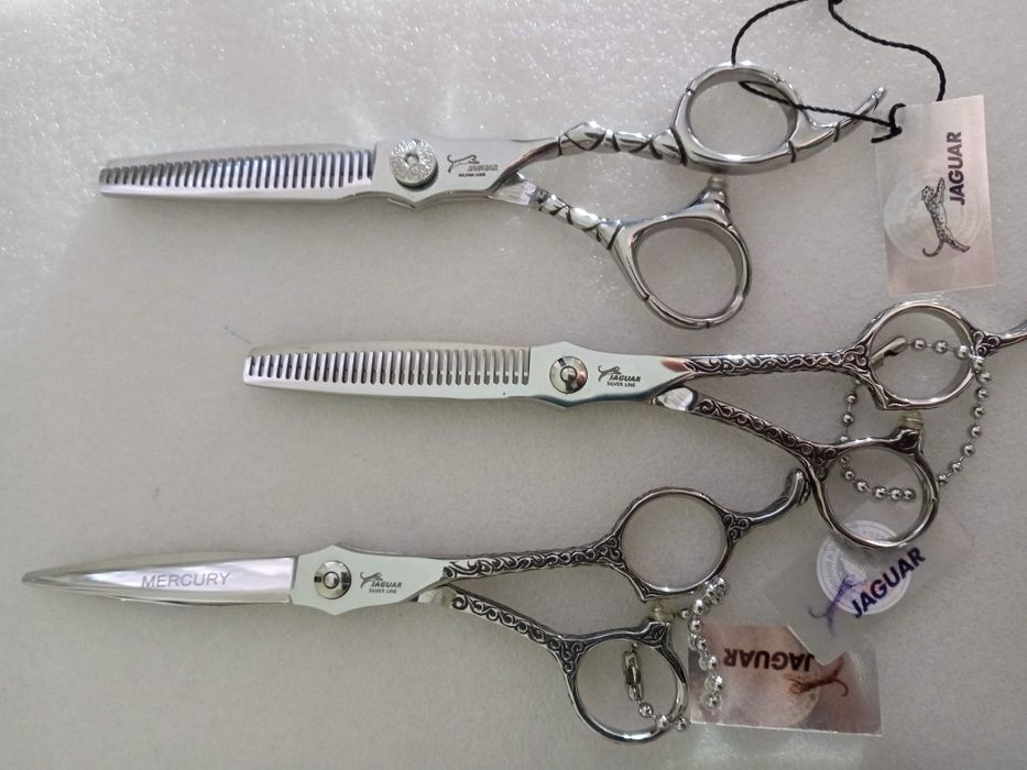Парикмахерские ножницы новые филировочные и прямые для стрижки jaguar