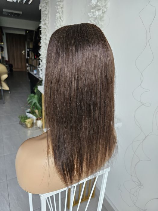Lekki tupet topper Anna włosy naturalne naturalny brąz