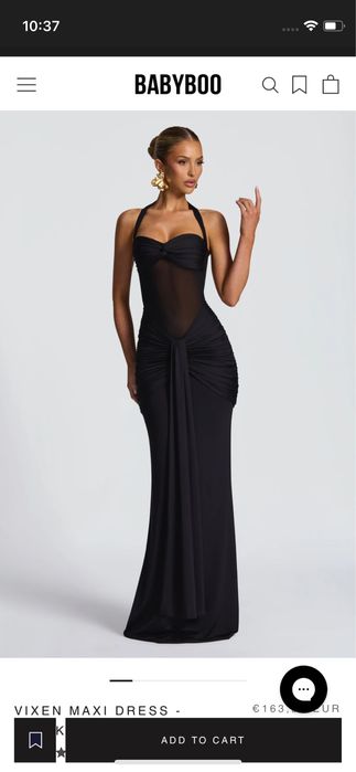 Czarna sukienka maxi studniówkowa babyboo