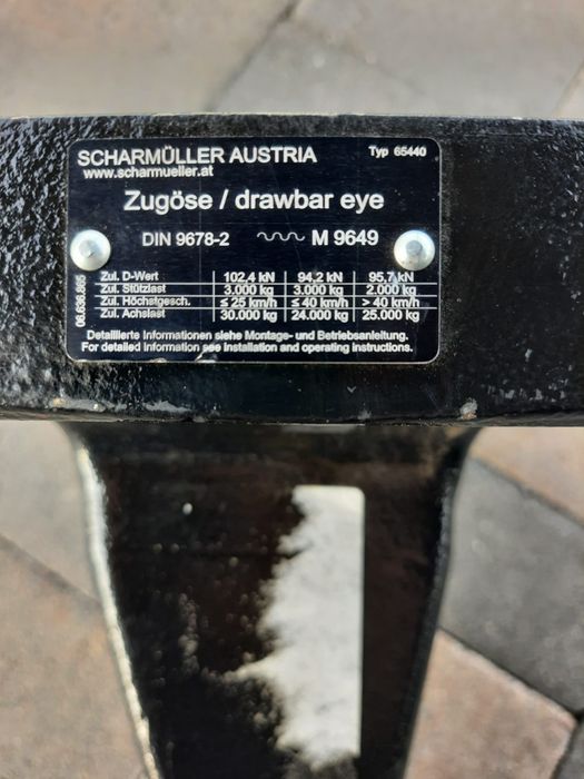 Ucho dyszla zaczepu