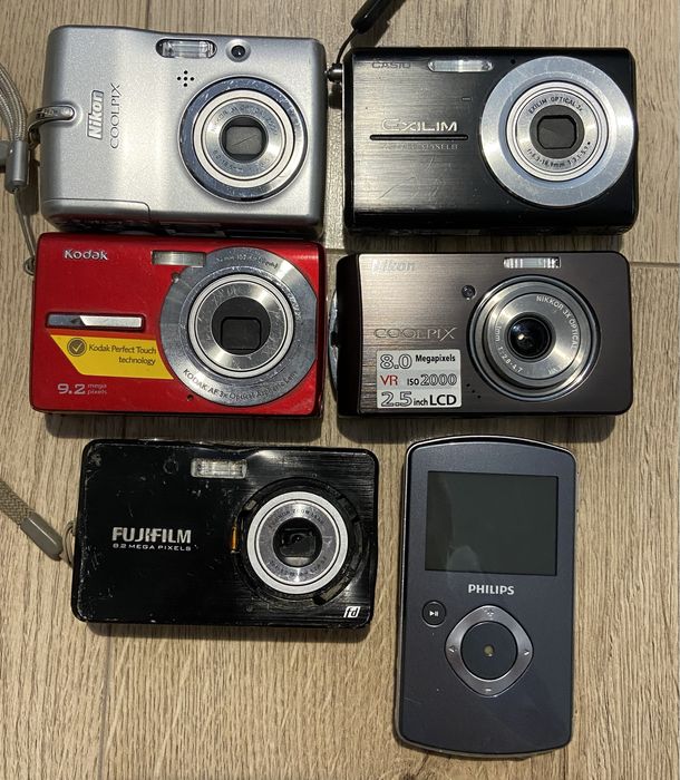 Zestaw 6x Aparat Cyfrowy / Kamera - Nikon, Kodak, Fujifilm - uszkodzon