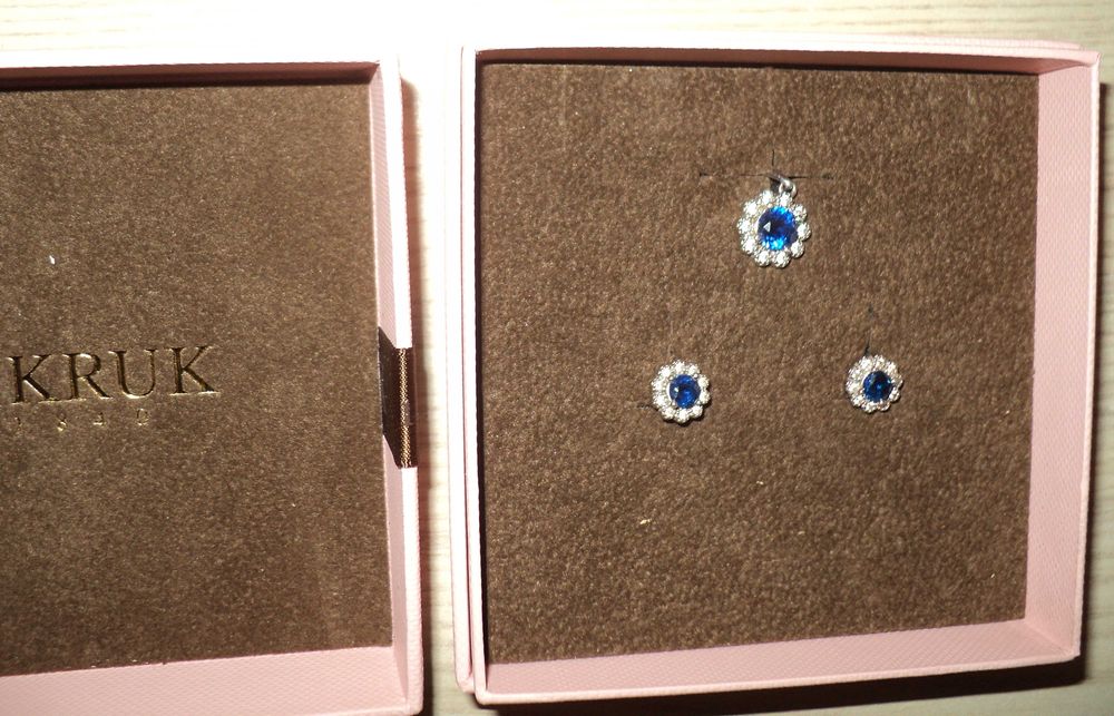 Piękny Komplet biżuterii Niebieska Księżniczka W. Kruk