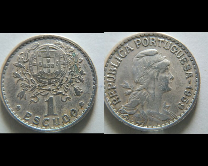 Lote de 7 moedas de 1 escudo Alpaca (Republica Portuguesa)