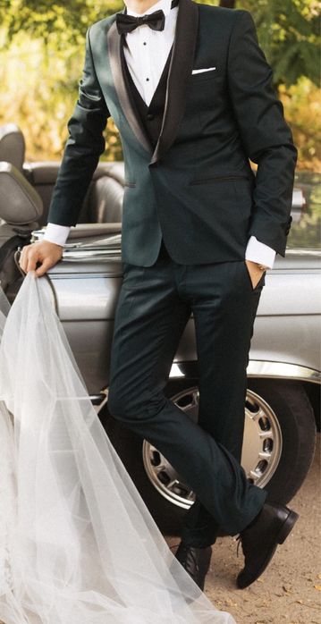 Garnitur ślubny Giacomo Conti butelkowa zieleń