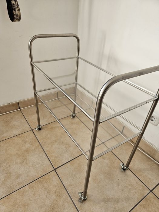 carrinho de inox e acrílico