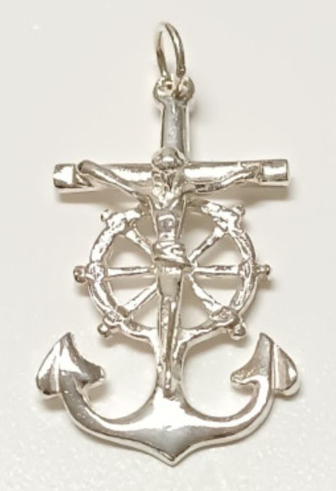 PRATA Pendente cruz/âncora