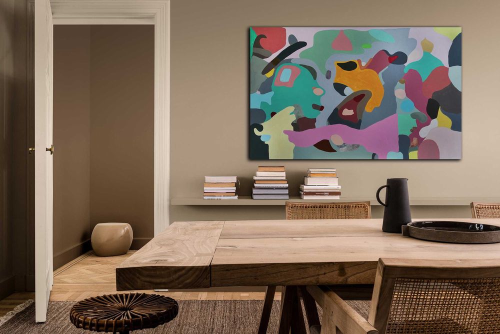 Obraz abstrakcyjny ręcznie malowany - nowoczesna dekoracja