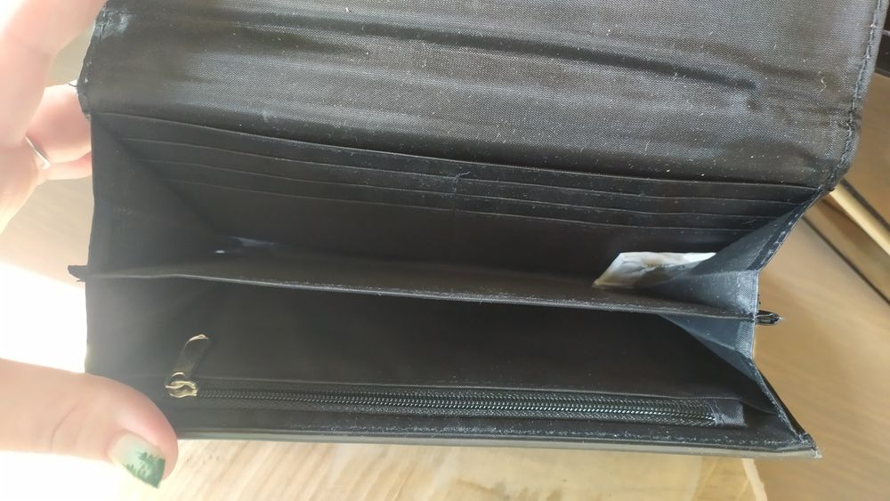 Portfel damski szaroczarny
