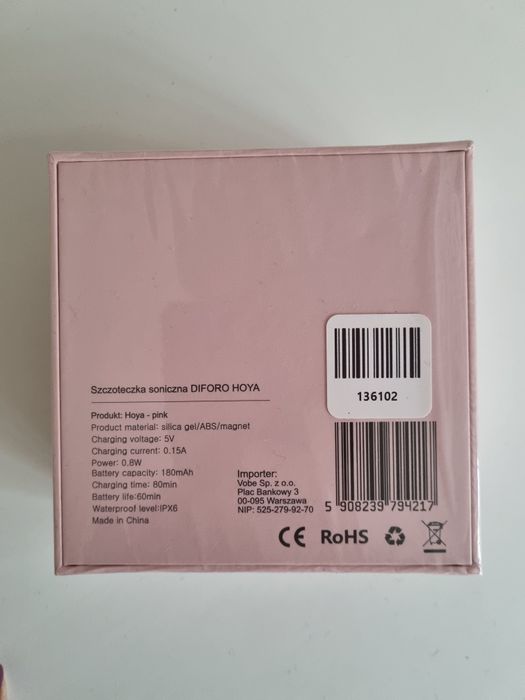 Nowa szczoteczka soniczna Diforo Hoya kolor różowy