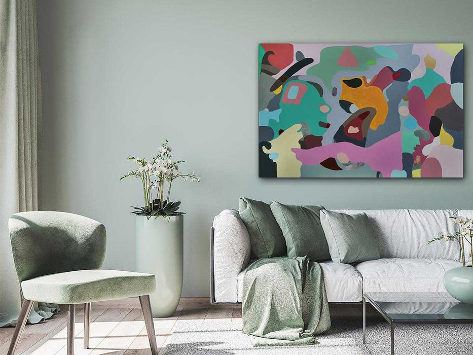 Obraz abstrakcyjny ręcznie malowany - nowoczesna dekoracja