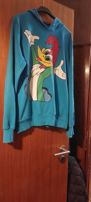 Camisola de capucho azul do pato L