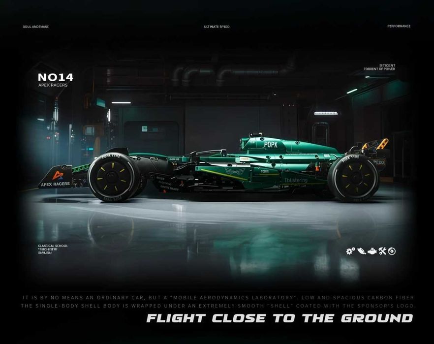 F1 Aston Martin Aramco AMR24 з коробкою, 65 см, 1912 дет