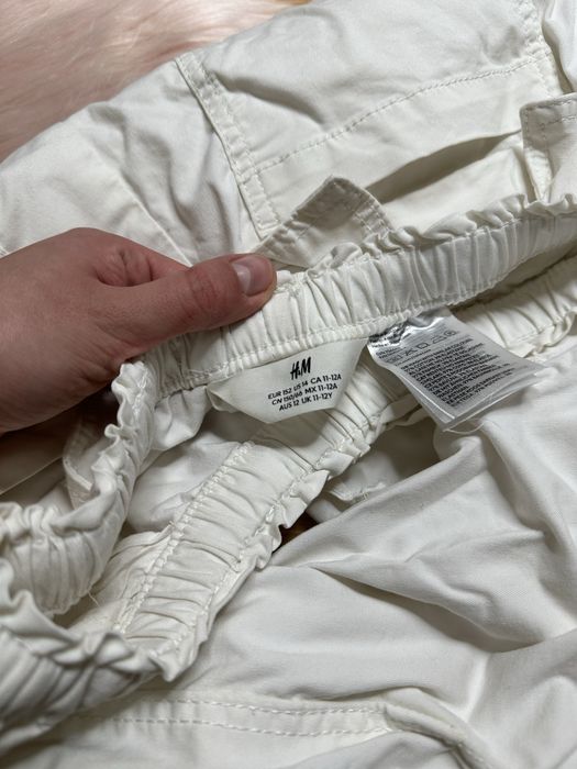 Трендові та стильні карго  H&M 152 см білі для дівчинки/з резинкою