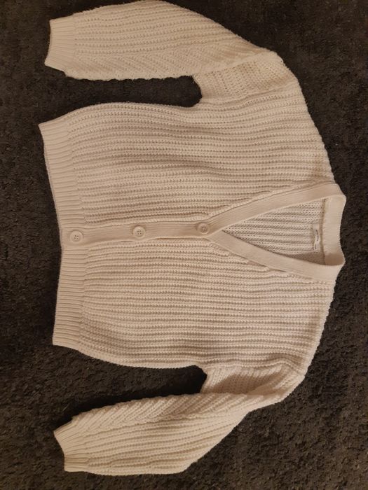 Sweter kardigan Reserved roz.140  ecru