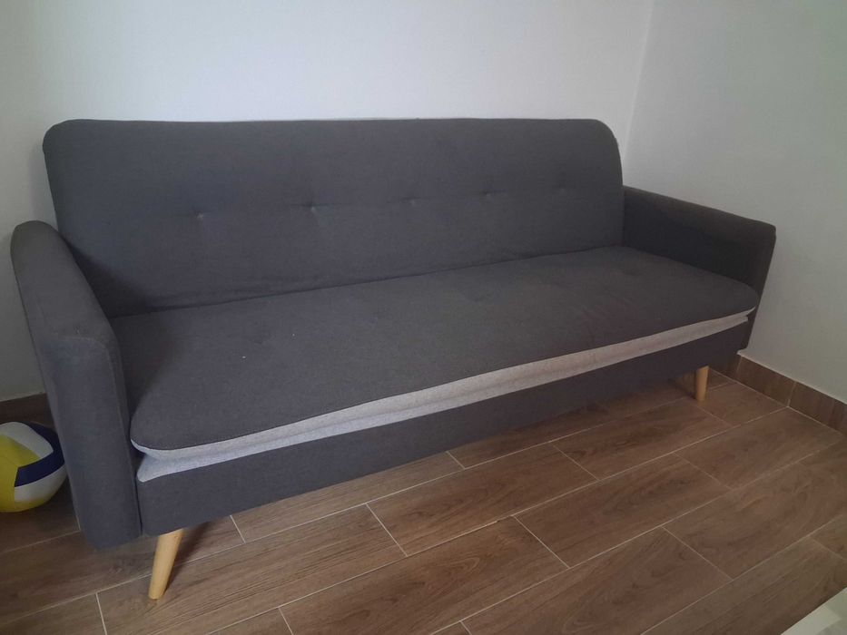 Sofá cama 3 lugares cinzento