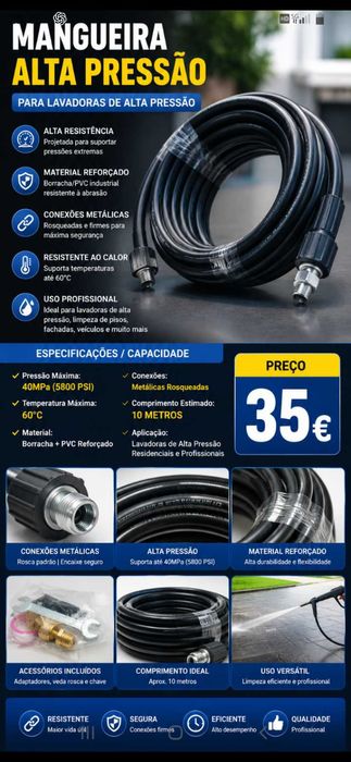 Mangueira Alta pressão 35€. Oportunidade