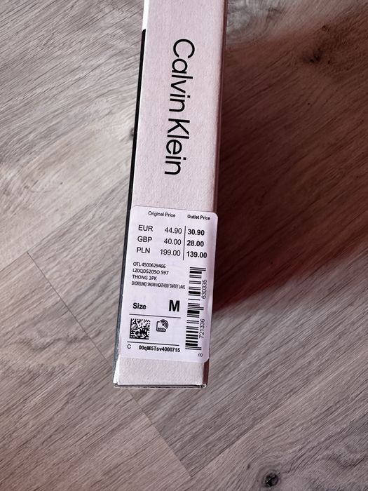 Zestaw 3 par stringów Calvin Klein | 38 M | nowe z metką
