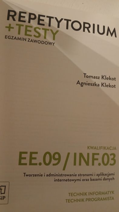 Repetytorium + testy egzamin zawodowy technik programista i informatyk