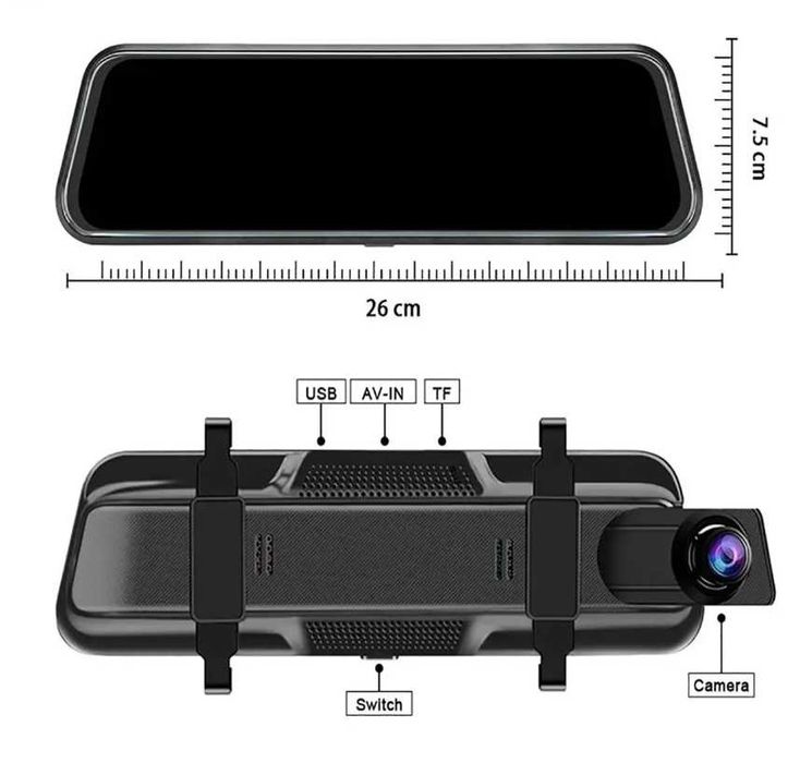 ТОП Зеркало авто видеорегистратор DVR,1920,2К,2камериЖКсенсор"10" 12Мп