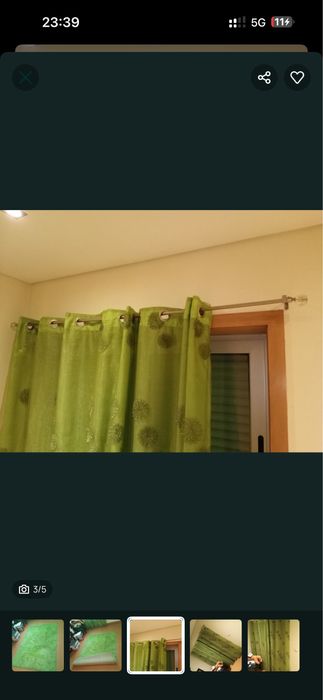 Cortina verde elegante para quarto ou escritório