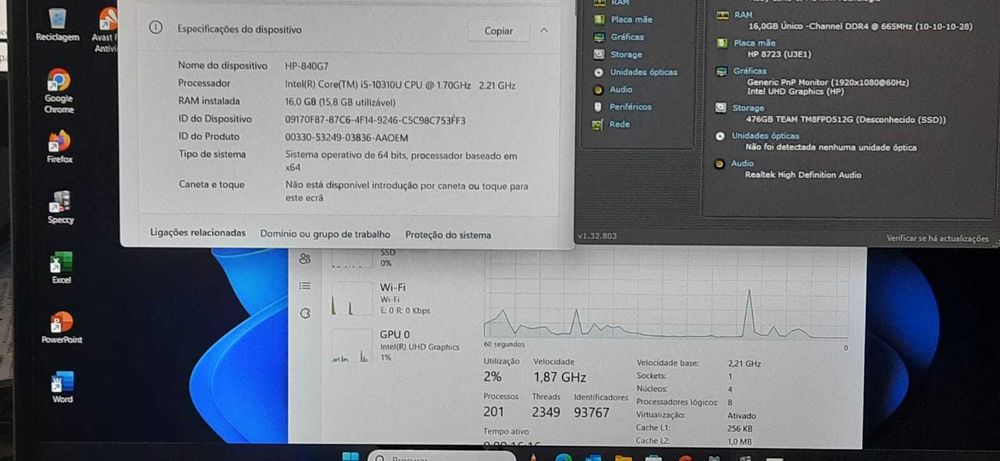 Portatil HP ProBook 440G7 10ªG| 14,1"-FullHD | I5-10210U | 16G/32G DDr4 | NVMe512G |M| W11