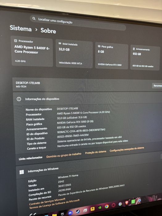 PC Gamer Completo RTX 5060 com Monitor 27 polegadas 120Hz