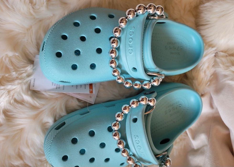 Srebrne Łańcuchy z kulek do crocs