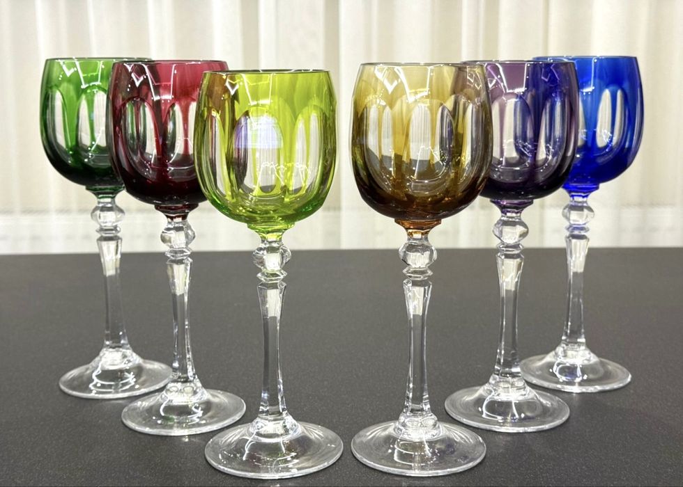 Винтажные хрустальные фужеры для вина WMF Cristal Cabinet GDR Германия