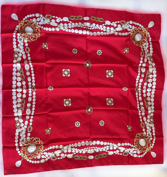 Lenço de Pescoço Pérolas, Novo e Raríssimo