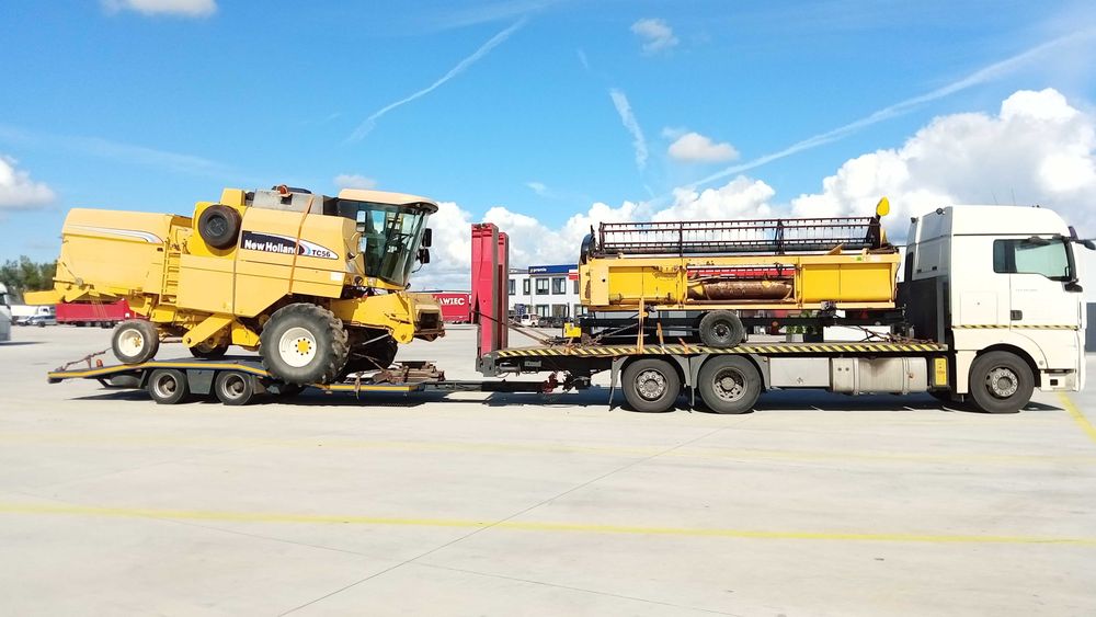 Transport kombajnów ciągników samochodów ciężarowych maszyn koparek