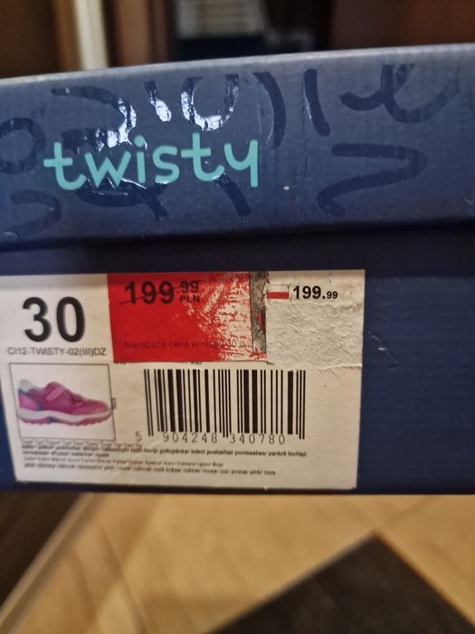 Półbuty skórzane dziewczęce, Twisty, rozmiar 30, kolor różowy