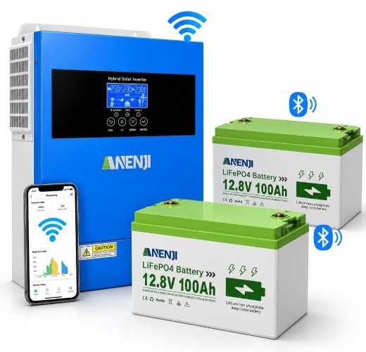 Акумулятор Humsienk LiFePO4 12V/160Ah 150A BMS Комплекти резервного живлення Інвертори