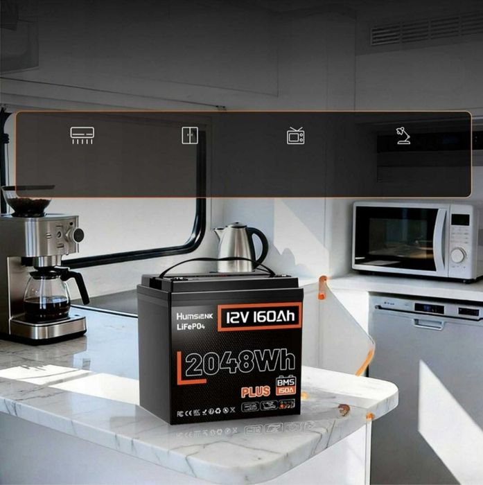 LiFePO4 12V/160Ah 150A BMS акумулятор Humsienk 2048 Вт*год для систем резервного живлення