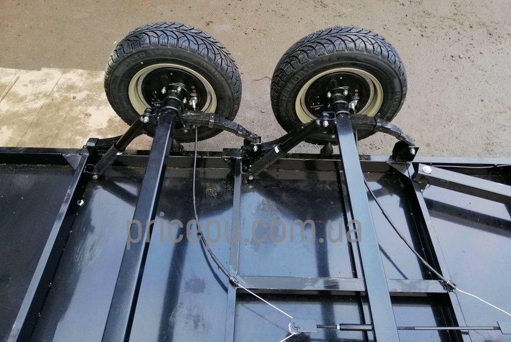 Купити Двовісний Посилений Прицеп з гальмами, тормозний Кремінь+ 109